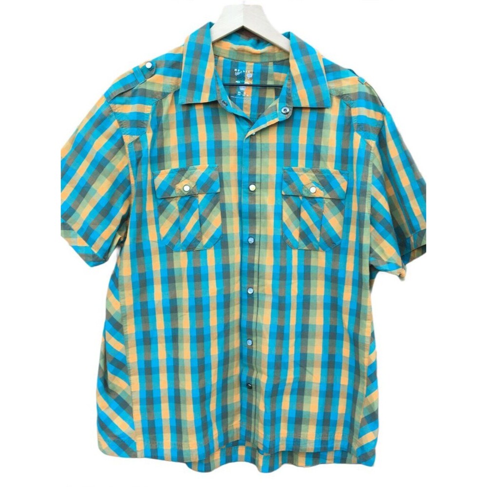 Mountain Hardware Shirt Mens XL Multicolor Plaid Pearl Snaps Gorpcore Cowboycore